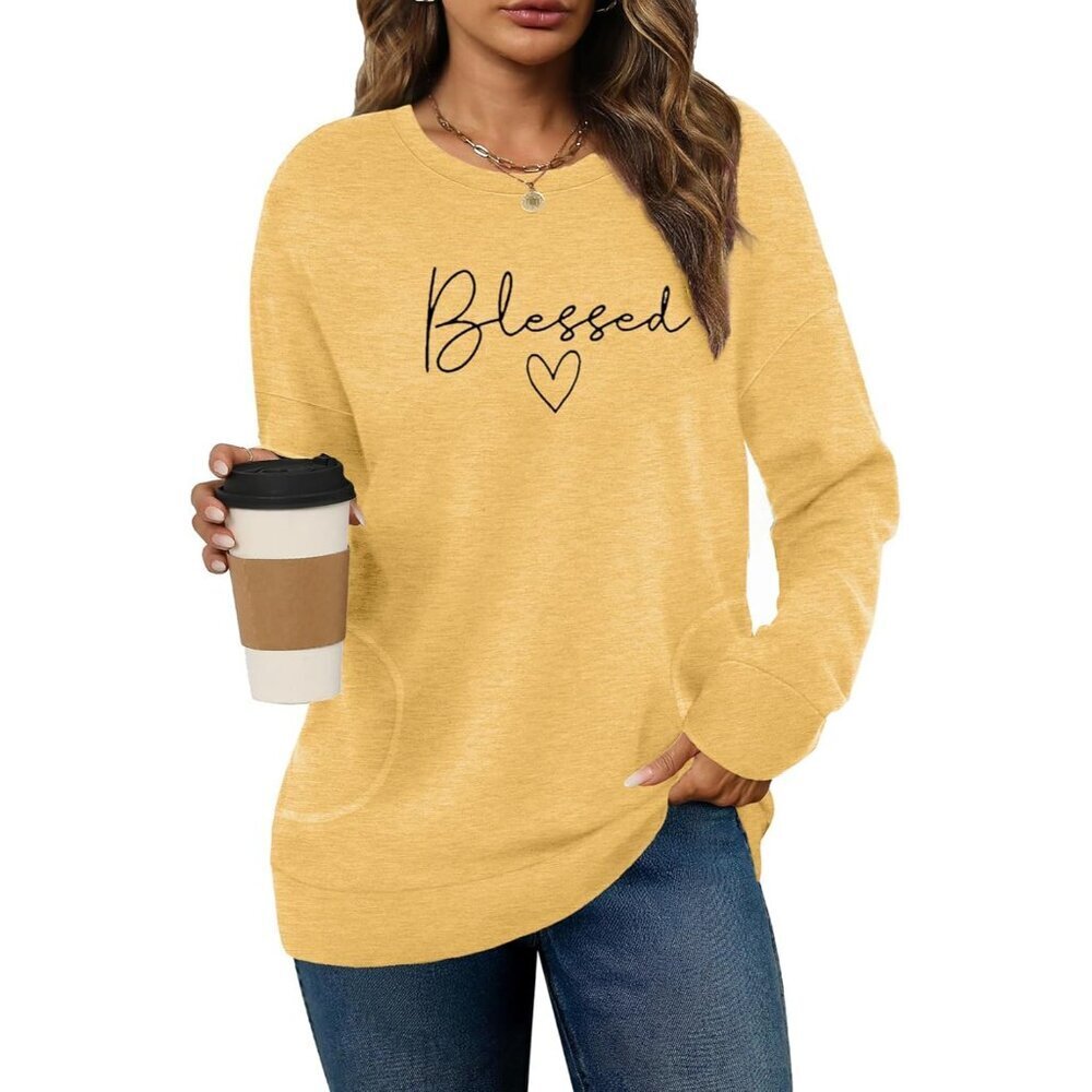 Long Sleeve Shirt for Women Casual Crewneck Lightweight Basic Tunic Top